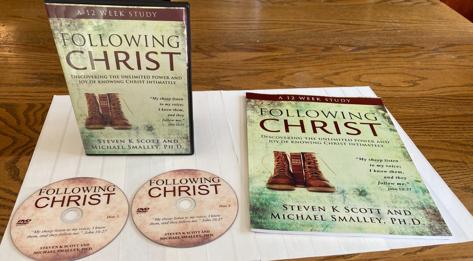FOLLOWING CHRIST set 2 DVDs and Study Guide by SCOTT & SMALLEY A 12 Week Study