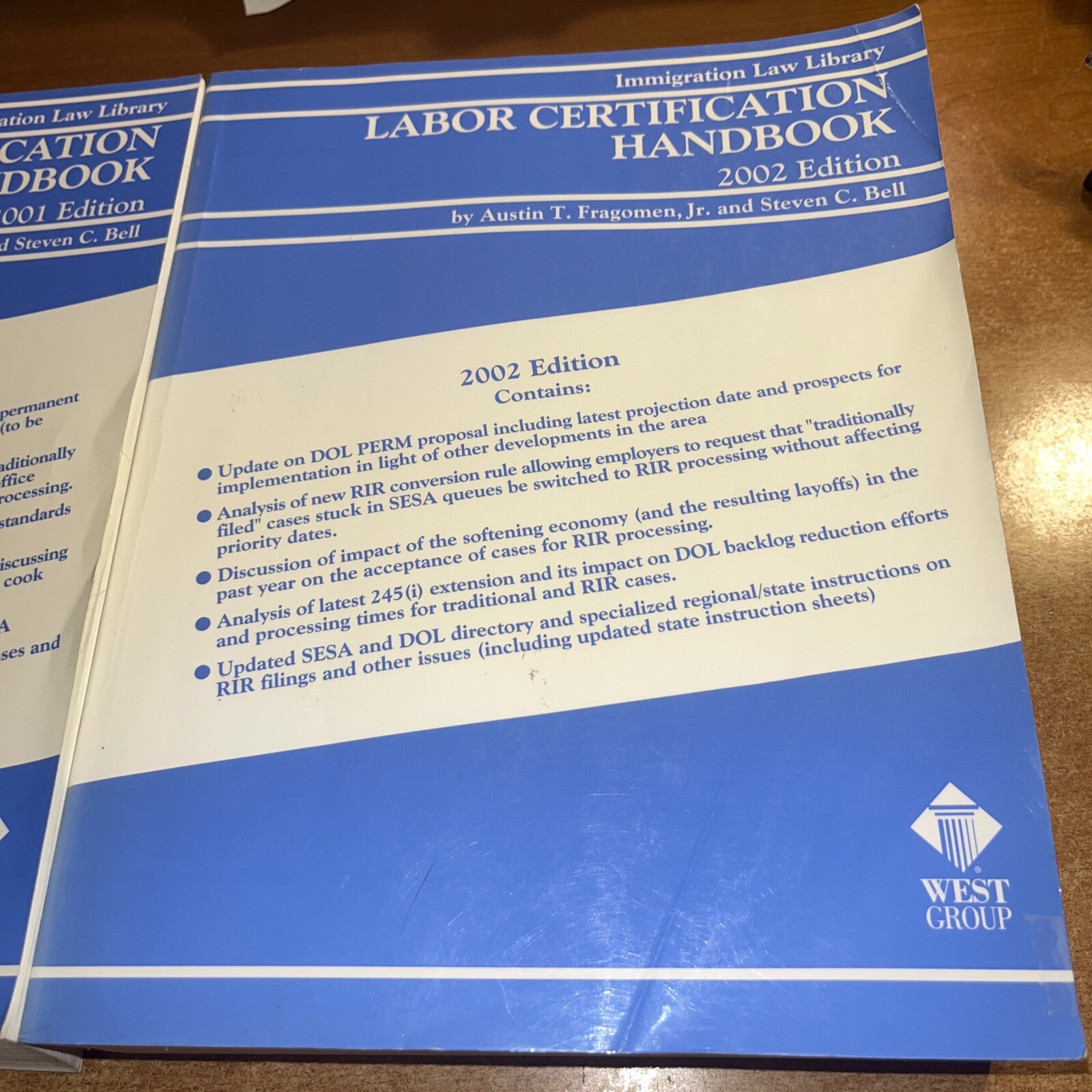 Labor Certification Handbook, 2001-2002 ed. By AustinFragomen, Jr & Steven Bell,