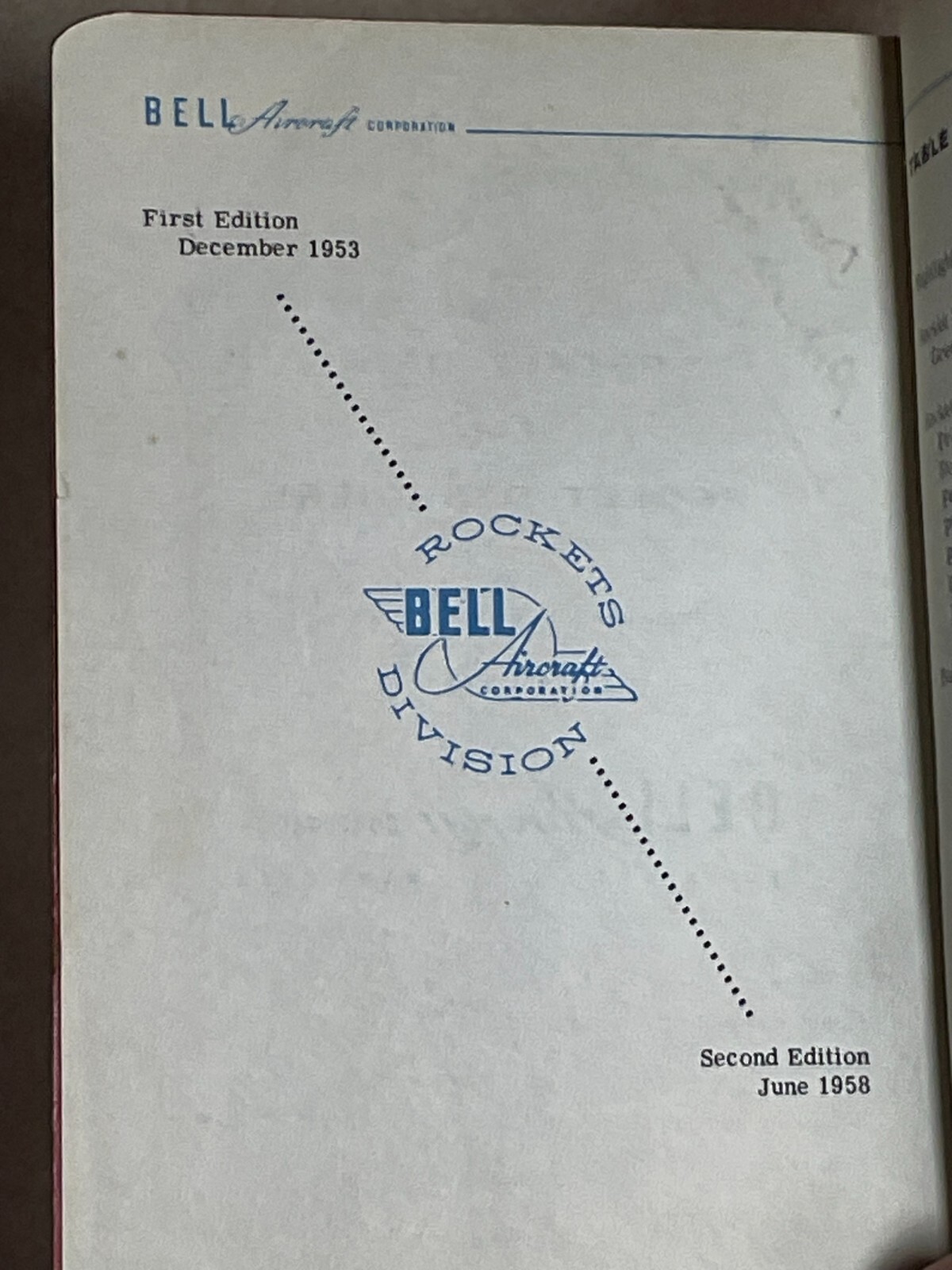 1958 Pocket Data for Rocket Designers Bell Aircraft Corporation-Paperback 2nd Ed