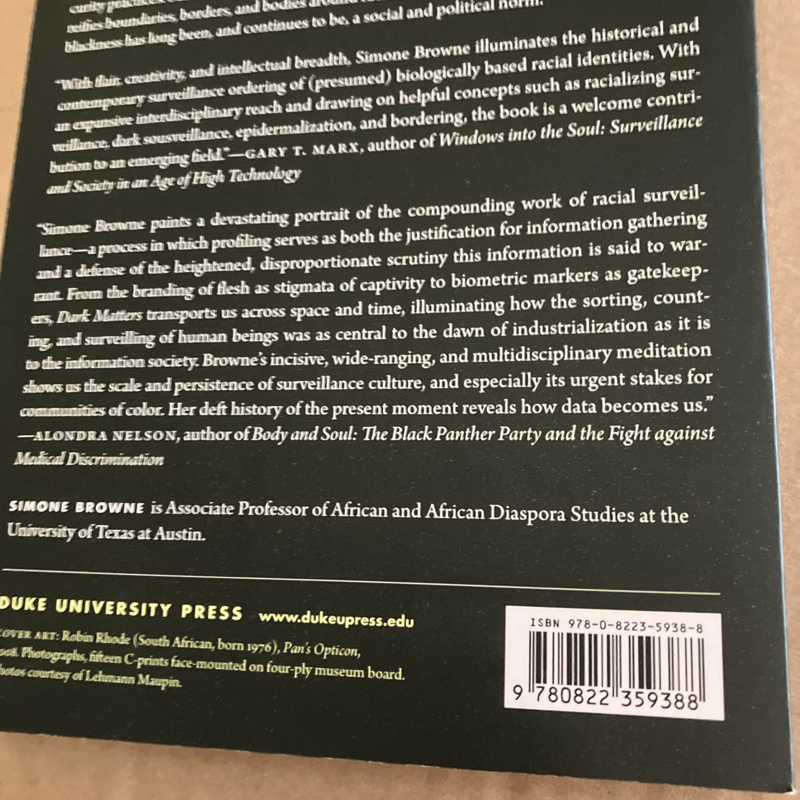 Dark Matters: On the Surveillance of Blackness