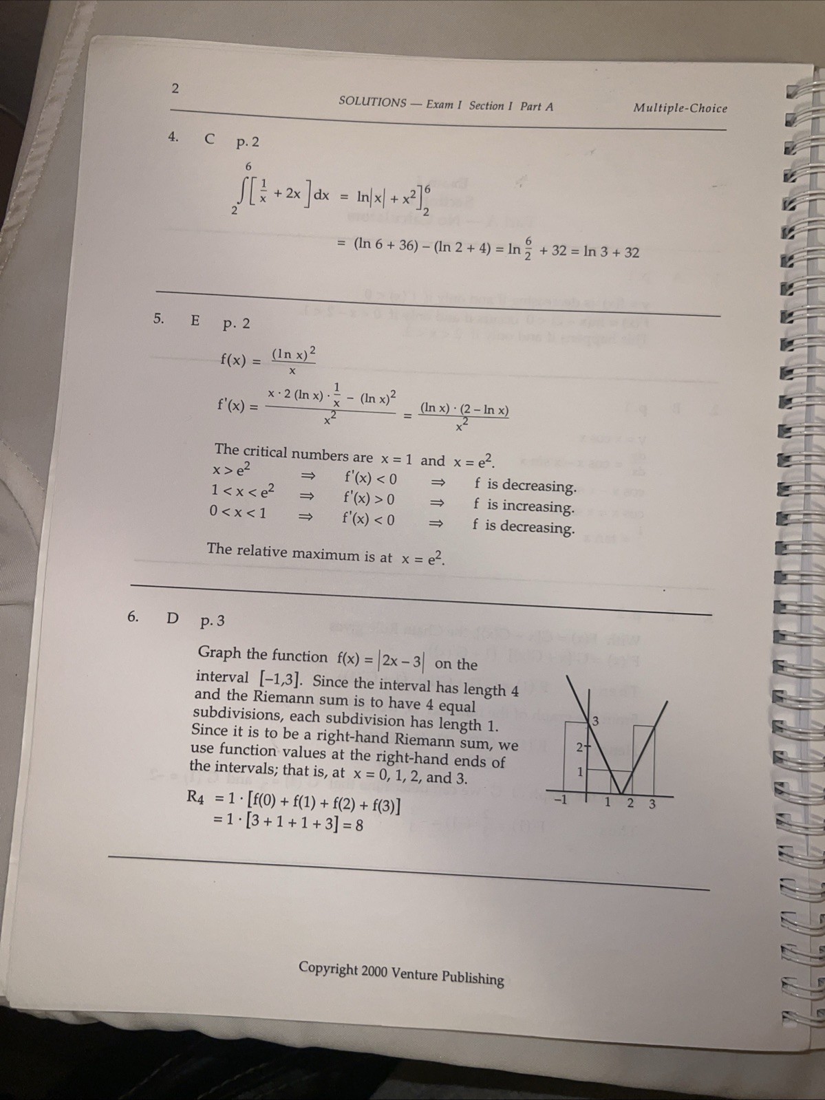 Y2K Preparing For The AP Calculus (AB) Examination Textbook – Vintage – LIKE NEW