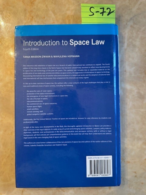 Introduction to Space Law by Mahulena Hofmann and Tanja Masson-Zwaan (2019