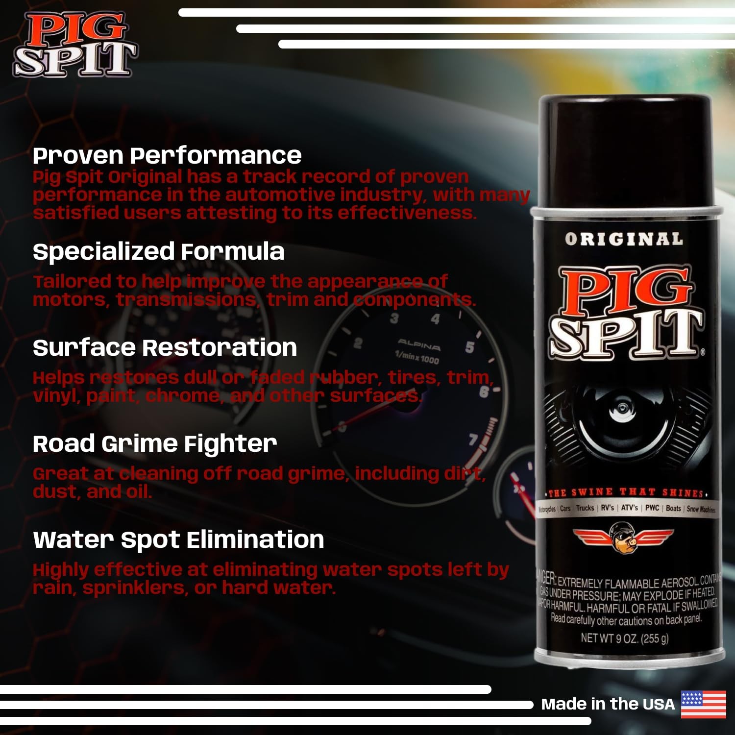 Engine Shine & Trim Restorer for Tires, Vinyl, and Plastic 9 oz. 2Pack