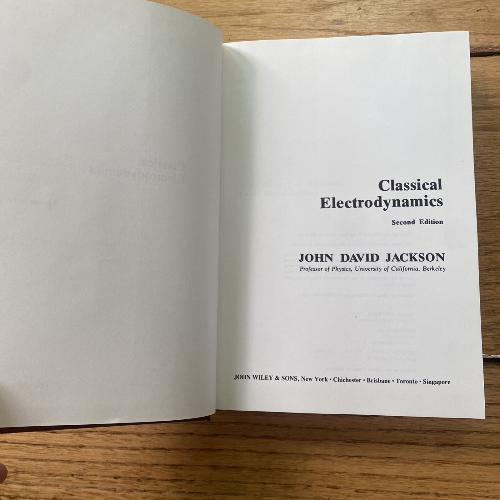 Classical Electrodynamics by John David Jackson 1975 2nd Edition Hardcover Book
