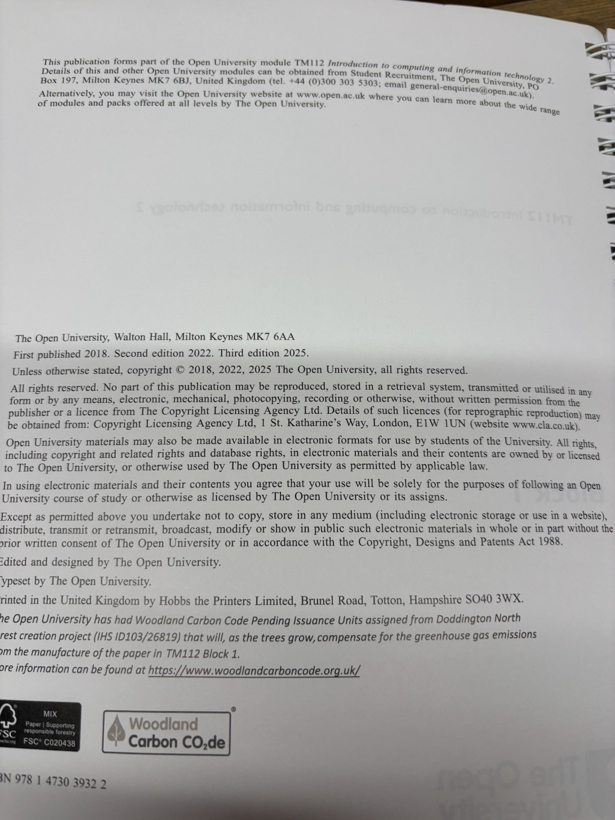 Open University TM112 Introduction to Computing Information Technology Block 1 2