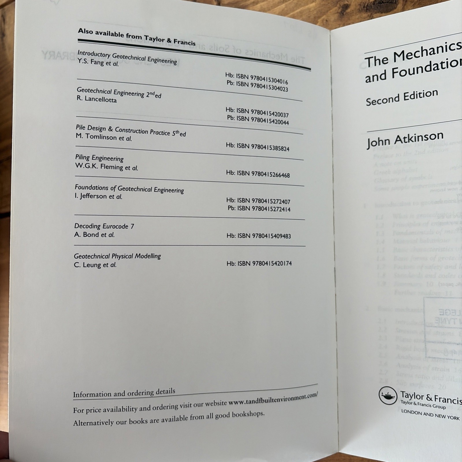 The Mechanics of Soils and Foundations by John Atkinson Second edition 2nd Spon