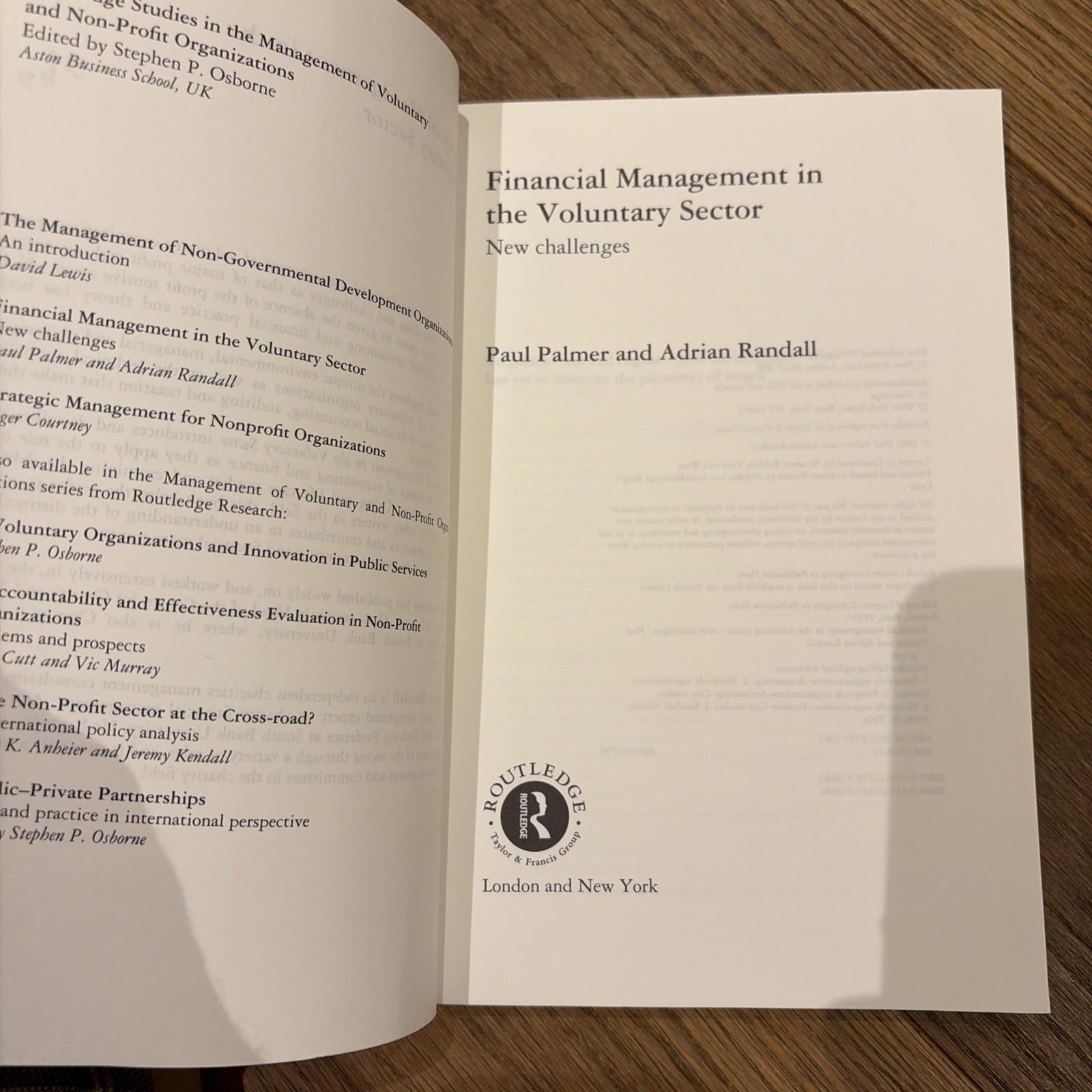 Financial Management in the Voluntary Sector: A, Palmer Paperback..