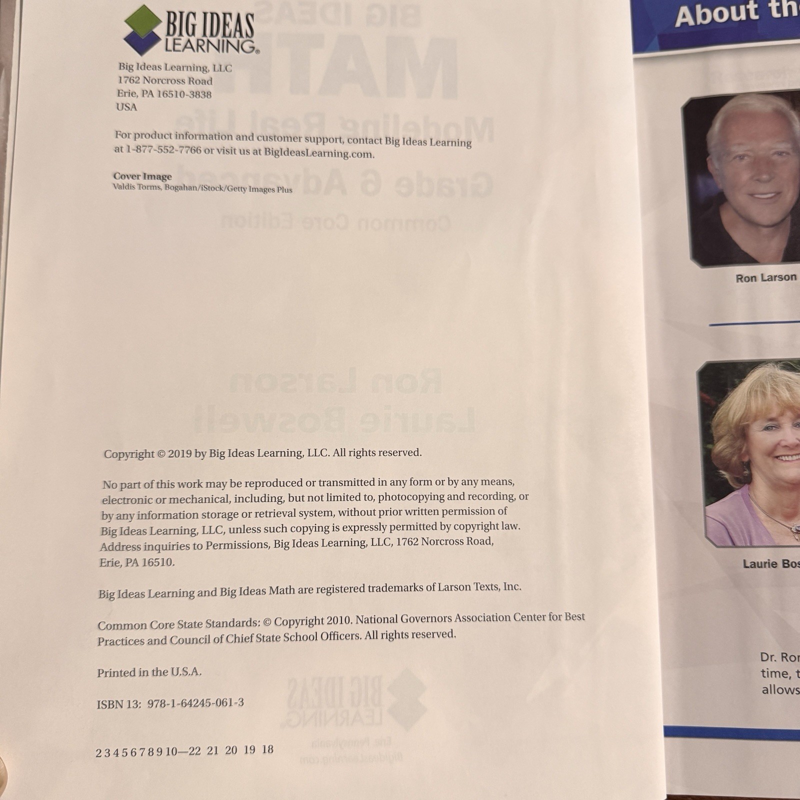 Big Ideas Math: Modeling Real Life – Grade 6 Advanced Student Edition