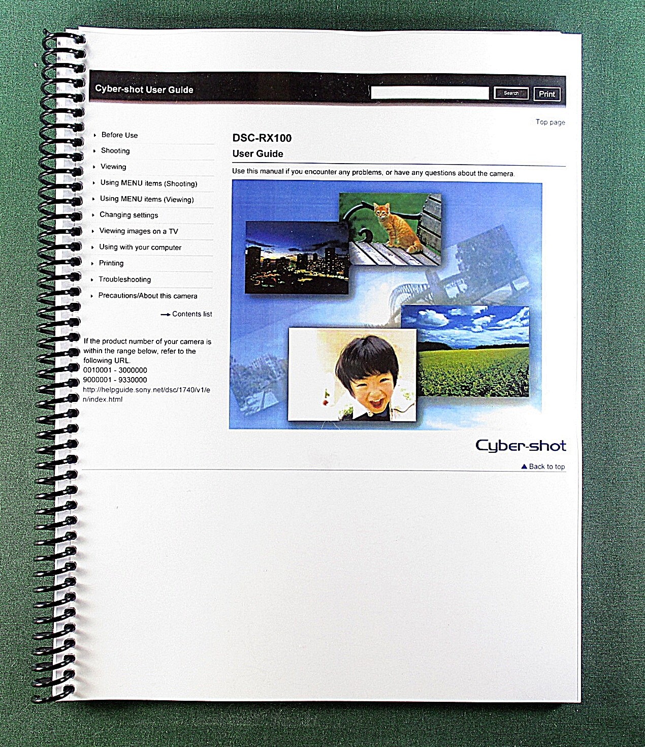 Sony DSC-RX100 Instruction Manual: Full Color 259 Pages & Protective Covers!