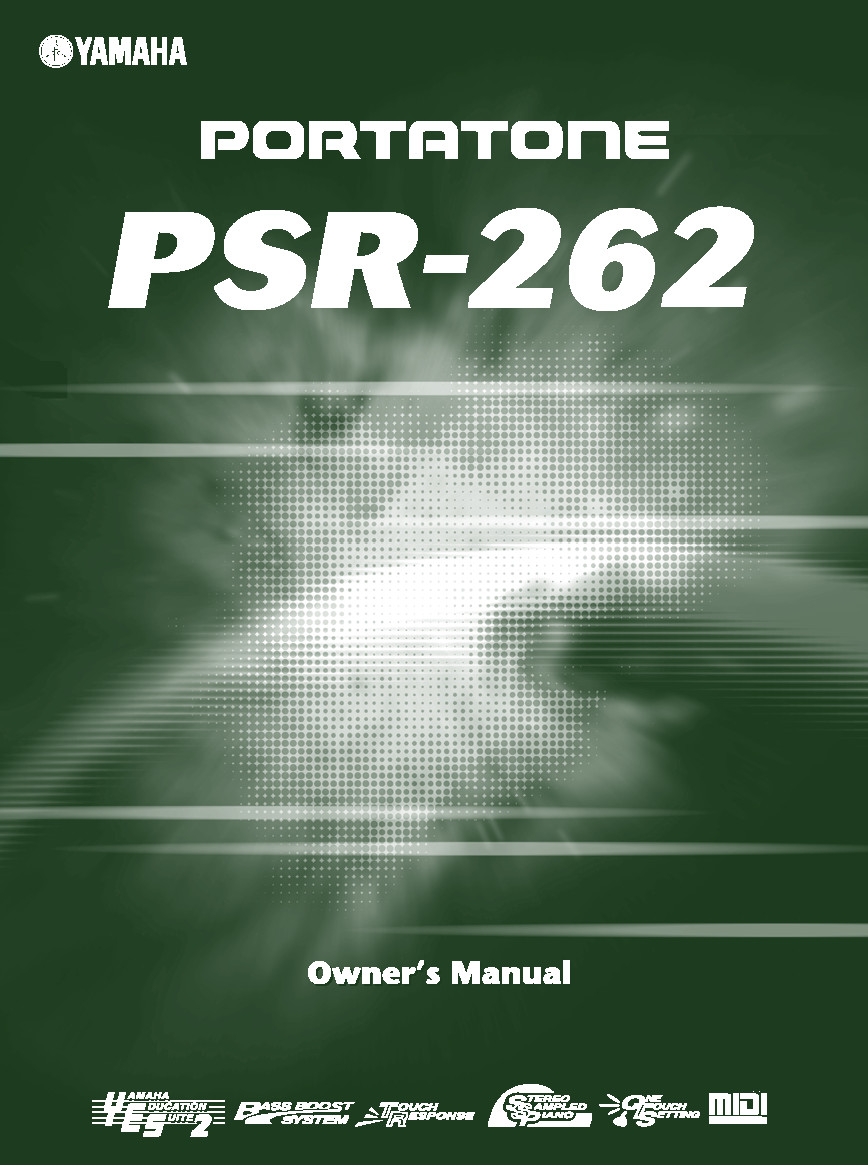 Yamaha PSR-262 Instruction Manual: 64 Pages & Protective Covers!