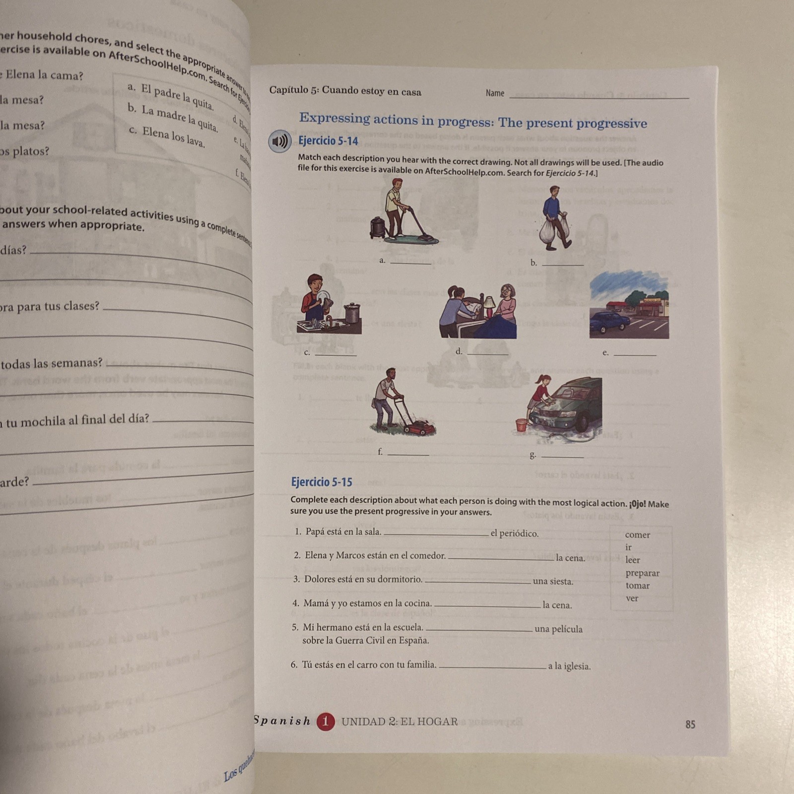 BJU Press – Spanish 1 Activities Manual (3rd edition) 500736, No Writing.