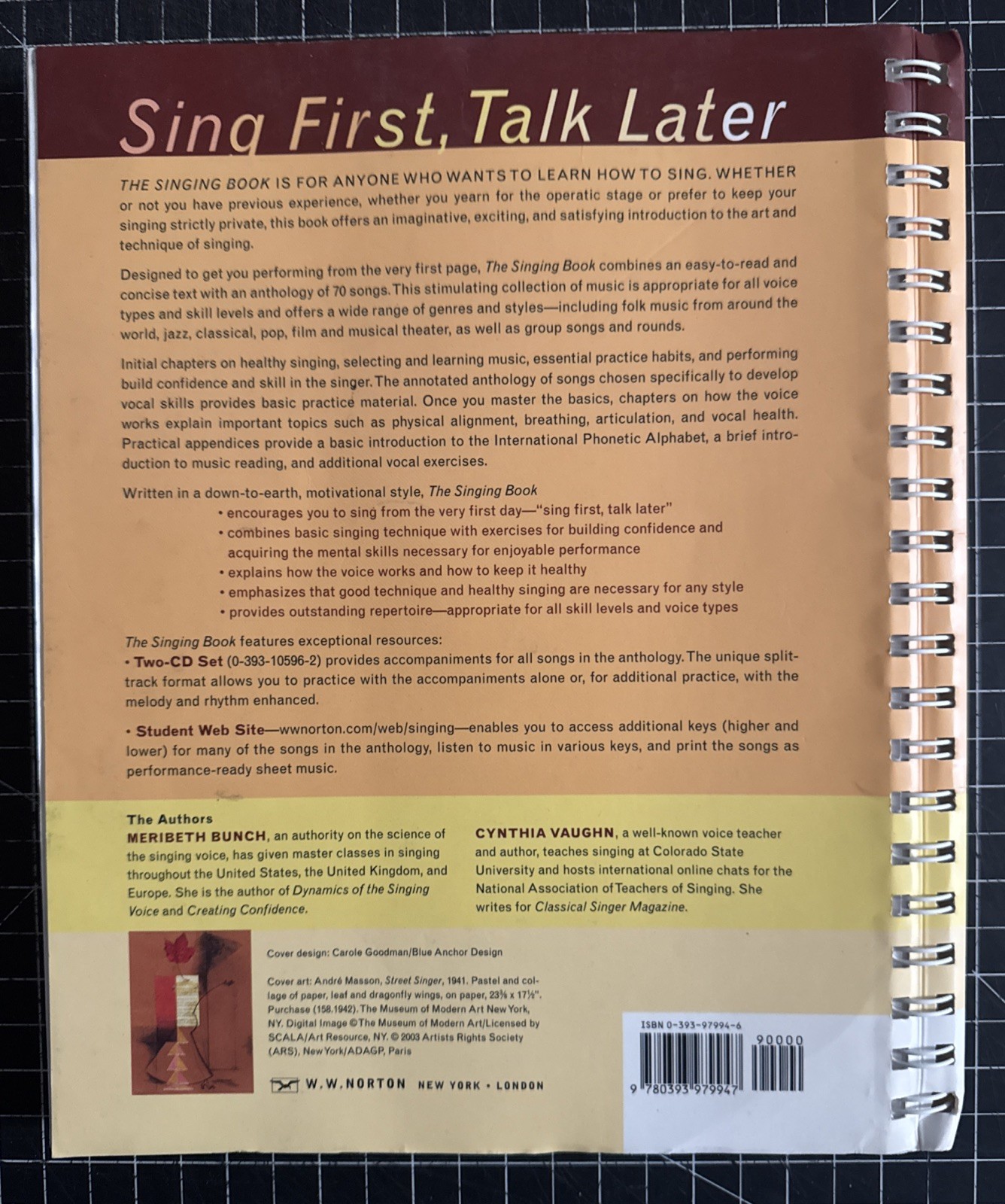 The Singing Book by Cynthia Vaughn and Meribeth Bunch (Spiral Paperback, 2004)