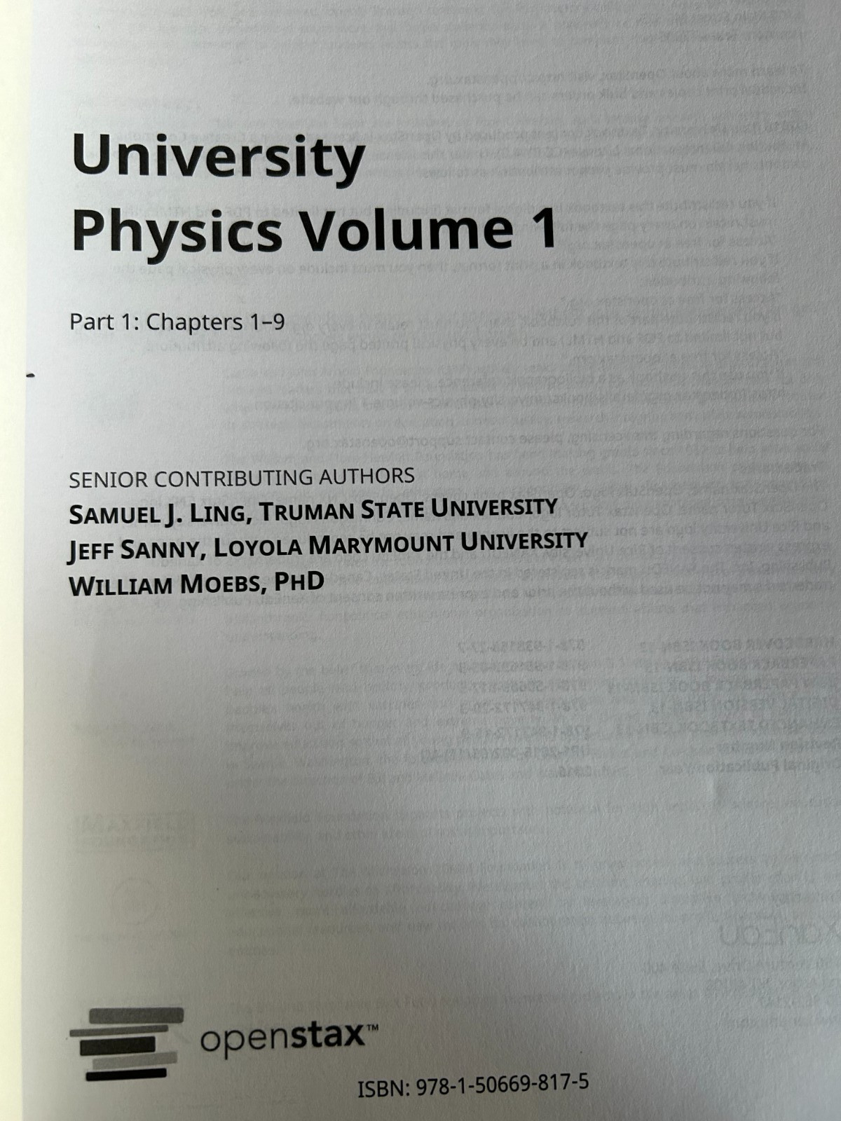 University Physics Volume 1 parts 1 and 2 OpenStax Paperback 1,976 total pages