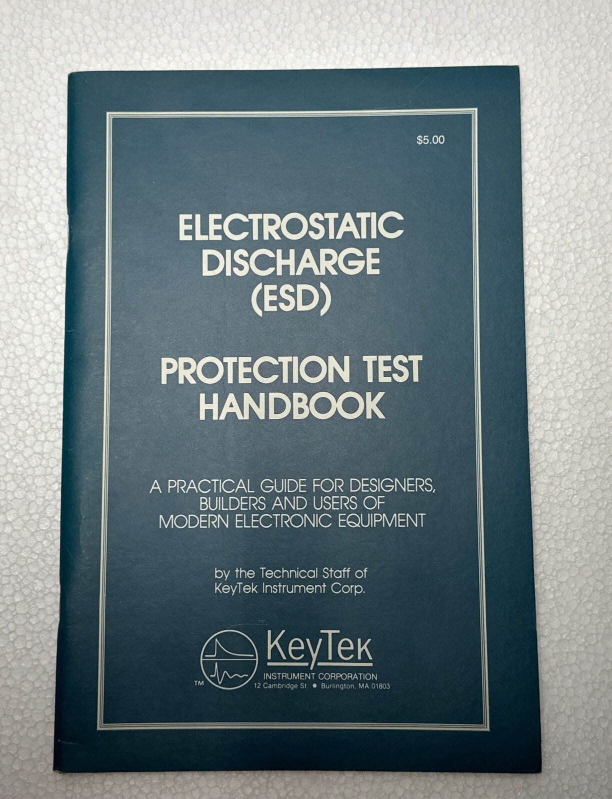 ESD Protection Test Handbook, KeyTek Staff, 1st ED pub 1983, SC, Stapled, LN