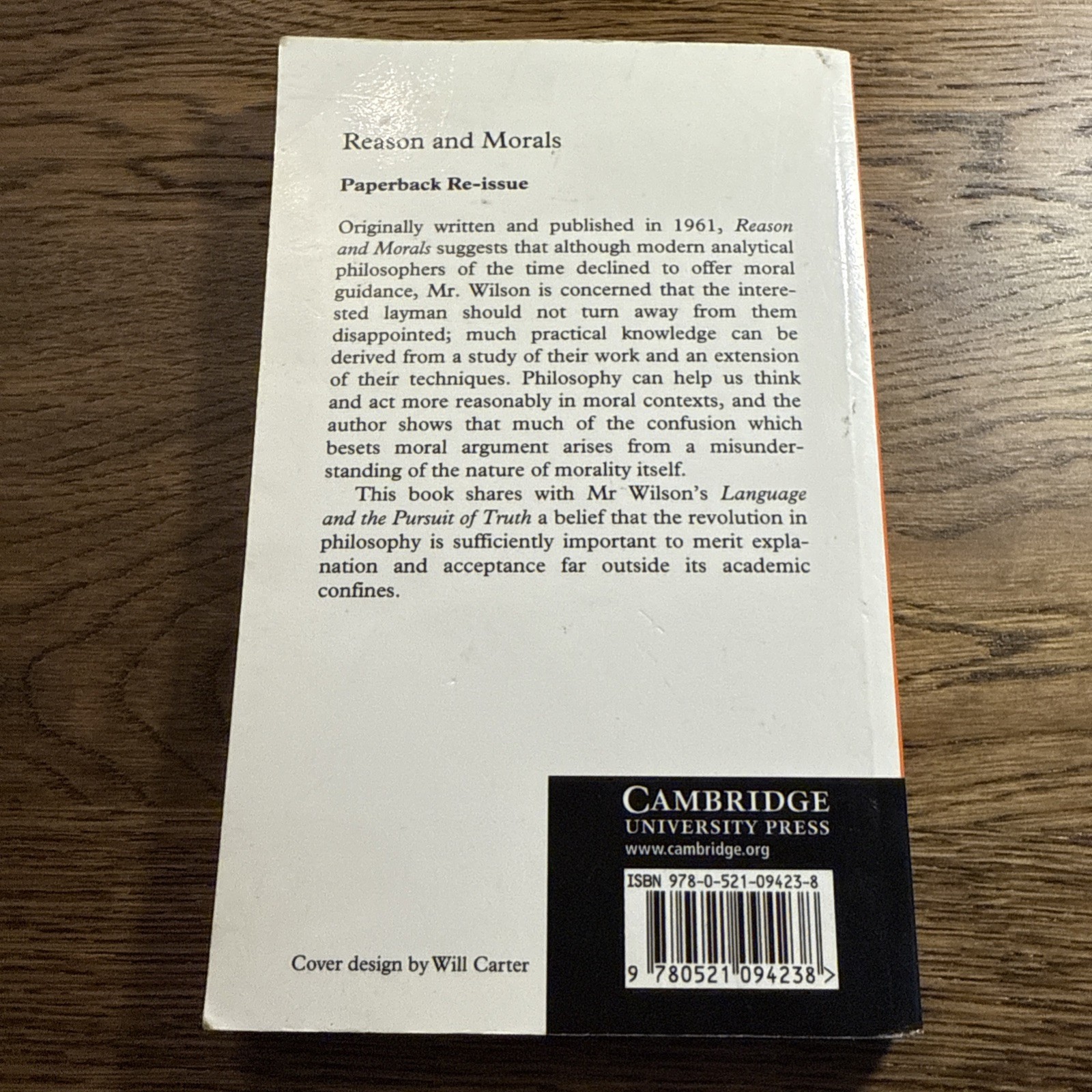 Reason and Morals by John Wilson (English) Paperback Book