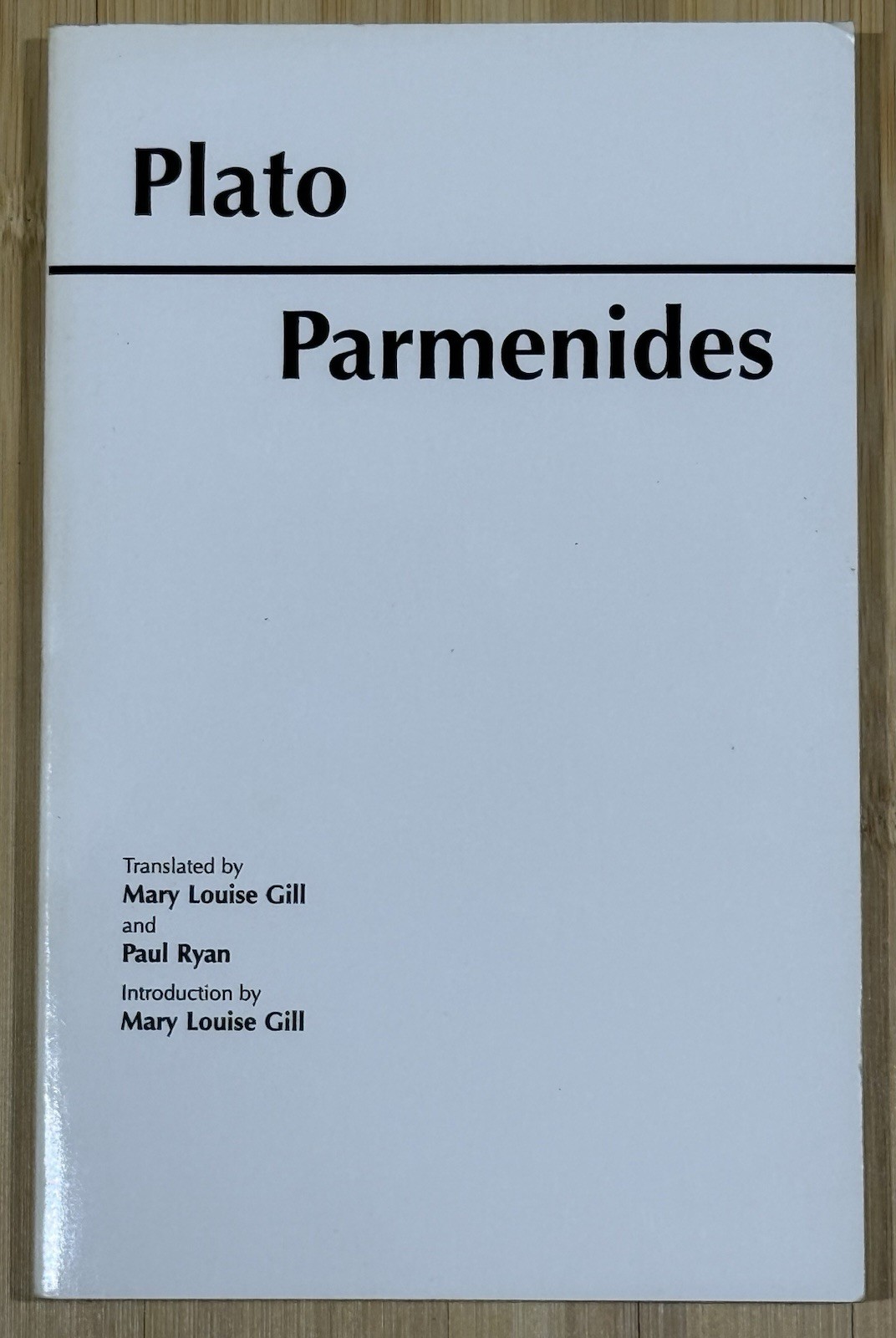 Hackett Classics Ser.: Parmenides by Plato (1996, Trade Paperback)