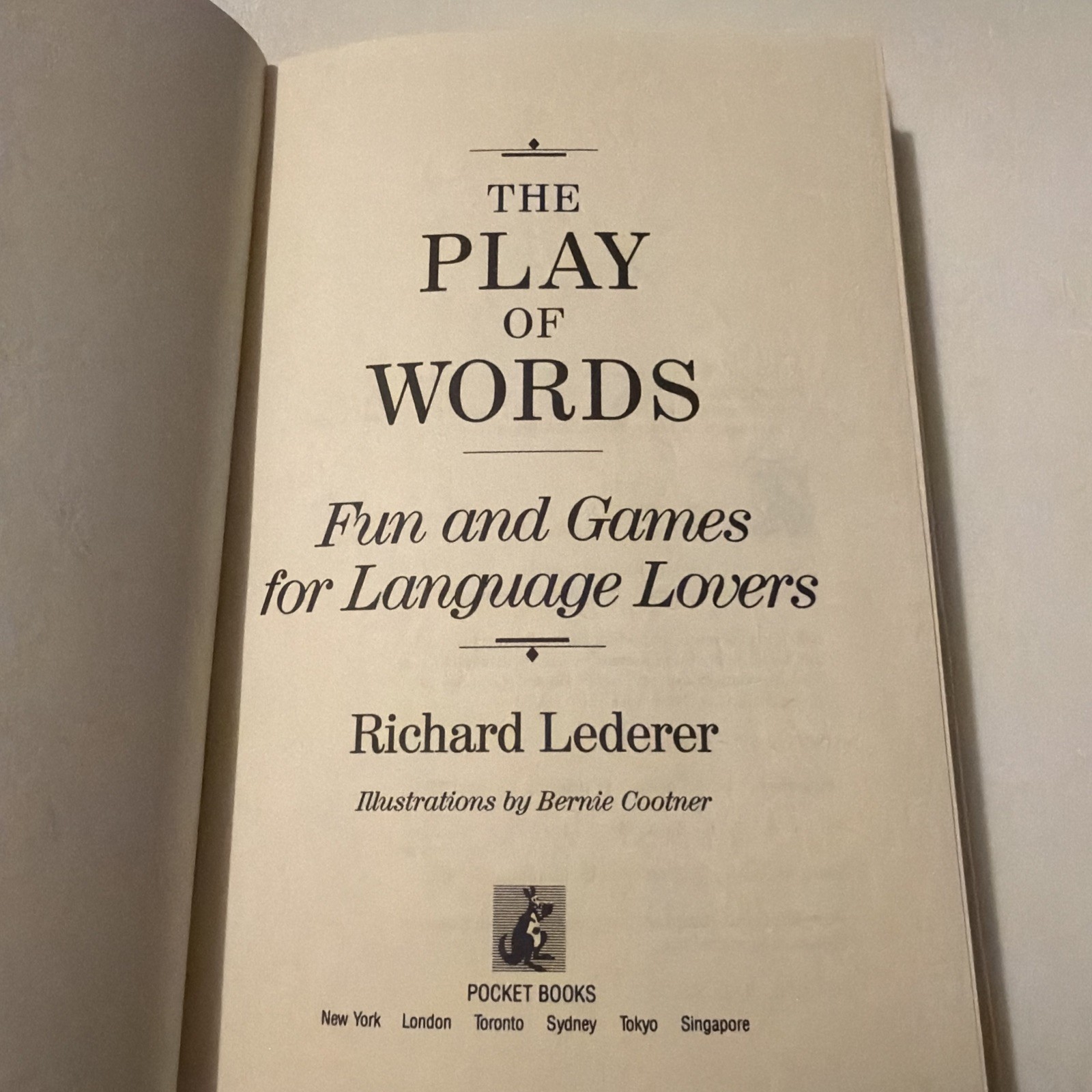 Play of Words : Fun and Games for Language Lovers by Richard Lederer (SIGNED)