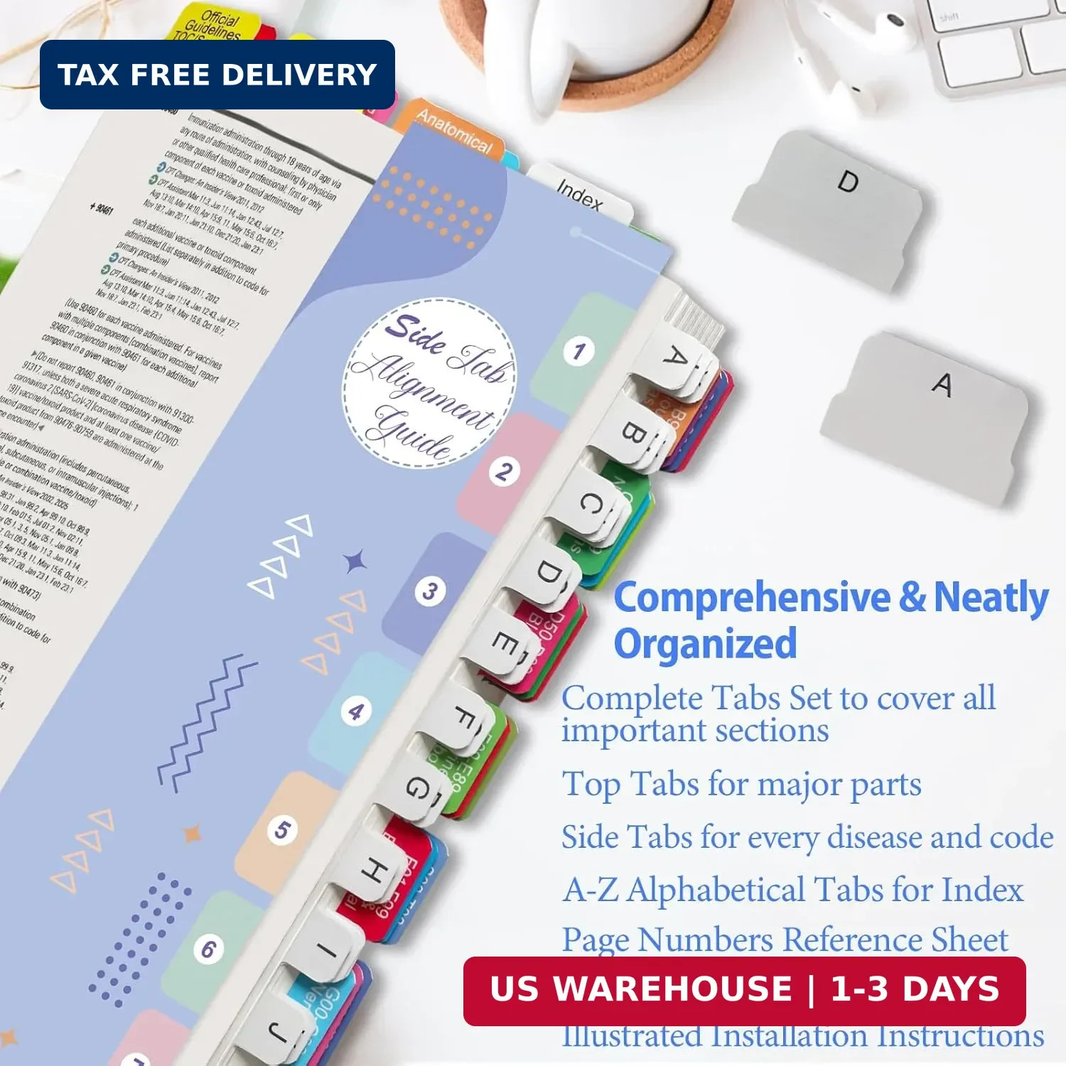 Index Tabs for AAPC Version ICD-10-CM 2025, Upgraded Complete Book Tabs Set (Boo