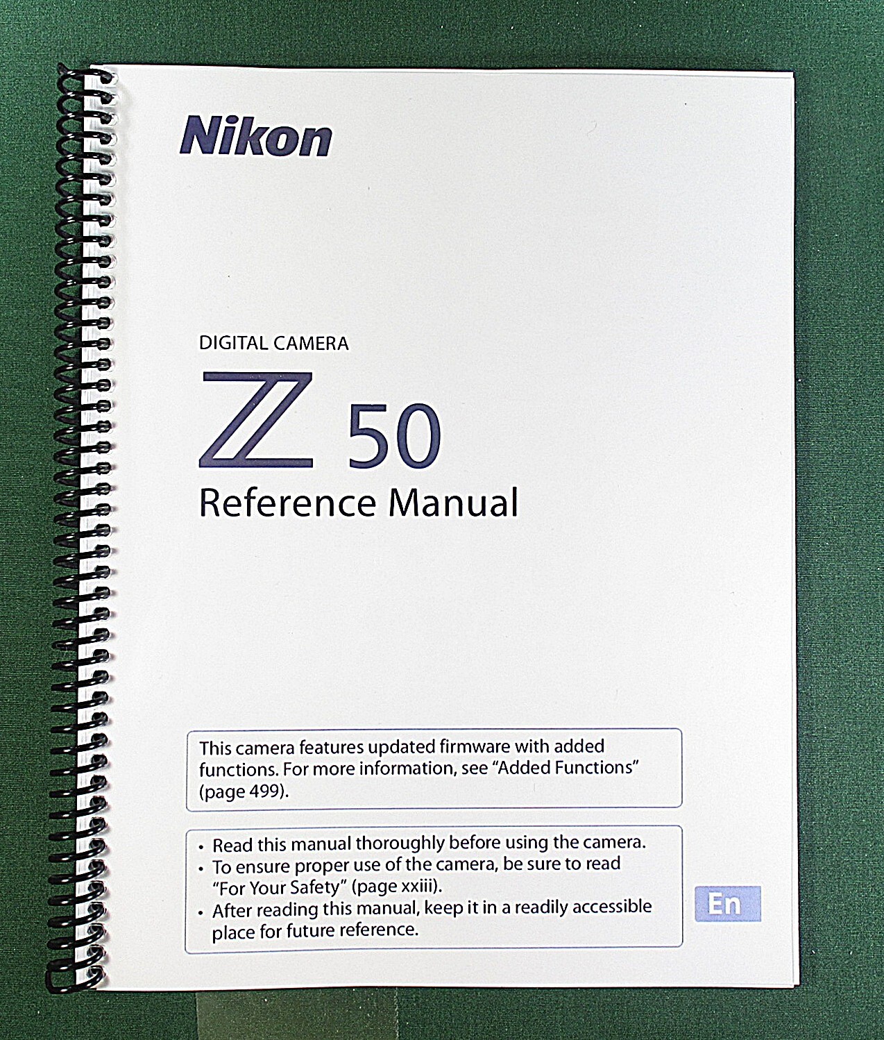 Nikon Z 50 Reference Manual: 538 Pages & Protective Covers