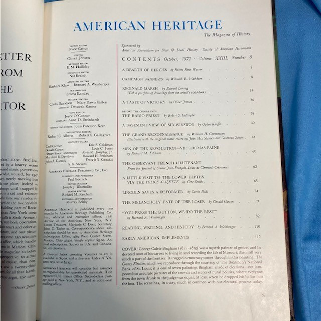 American Heritage, Hardcover Books, Apprx 100 pages each, 1970 – 1973 “YOU PICK”