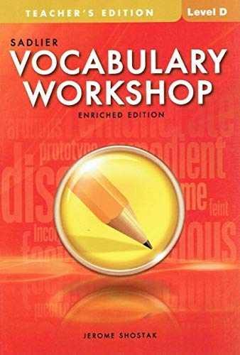 Sadlier Vocabulary – Paperback, by Jerome Shostak; William – Very Good w