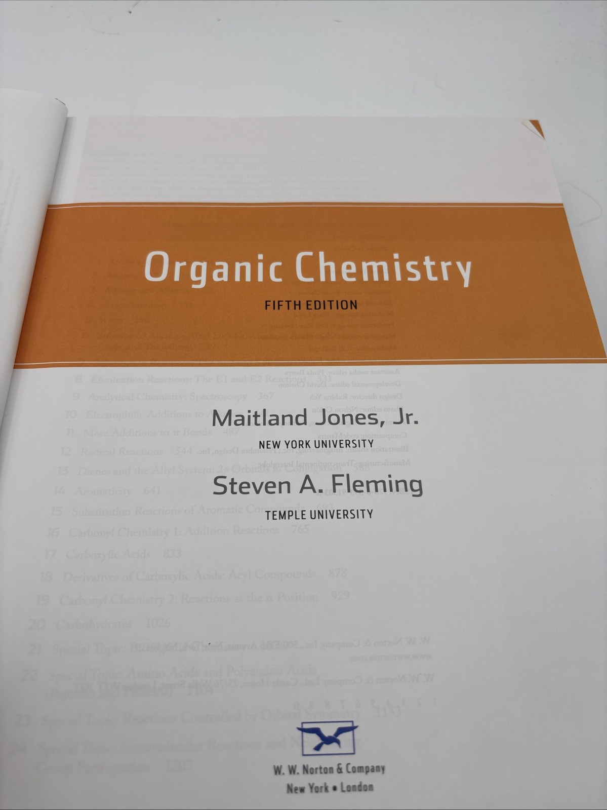 Organic Chemistry – 5th Edition, by Jones & Fleming. Free Shipping