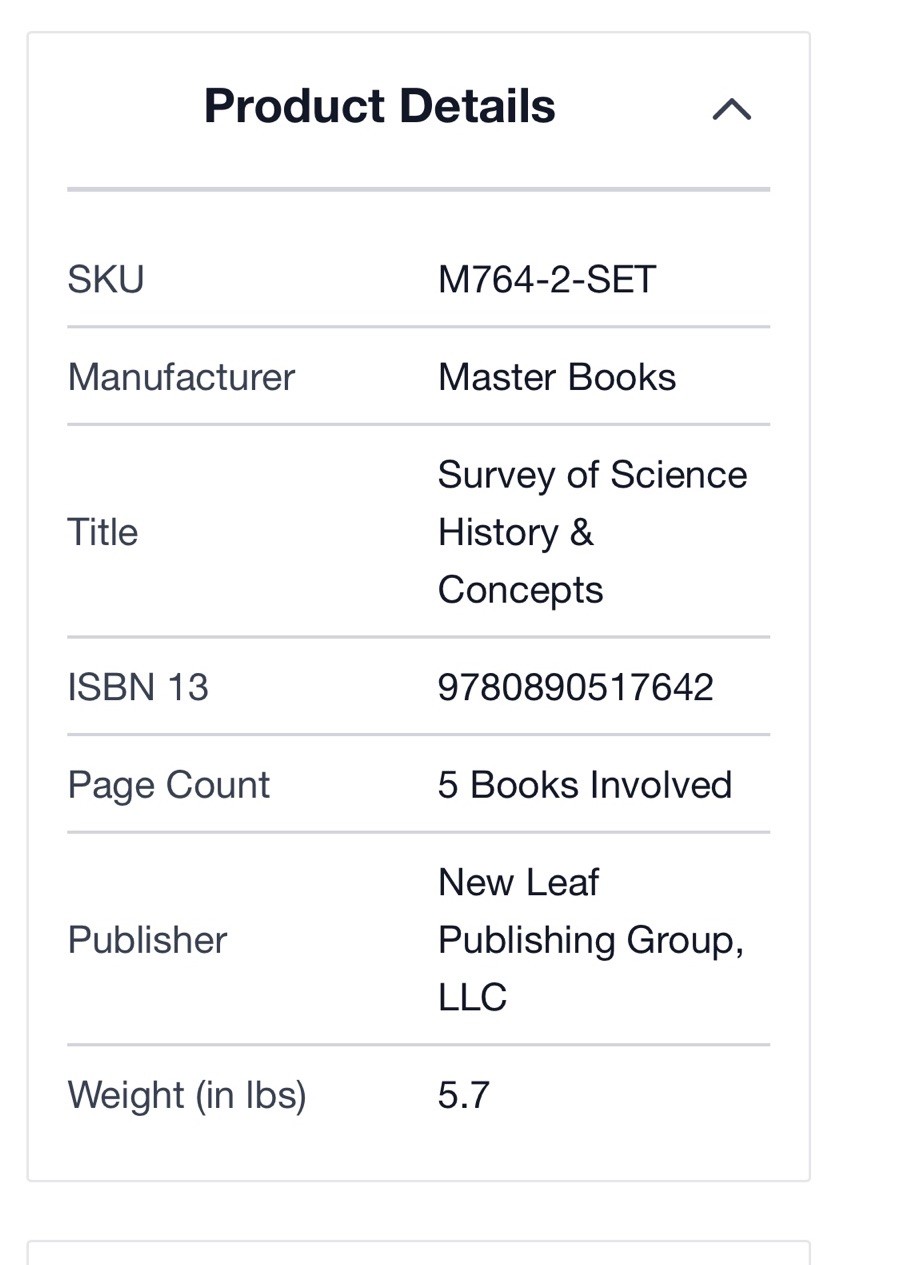 Survey of Science History & Concepts High School Curriculum Set Master Books