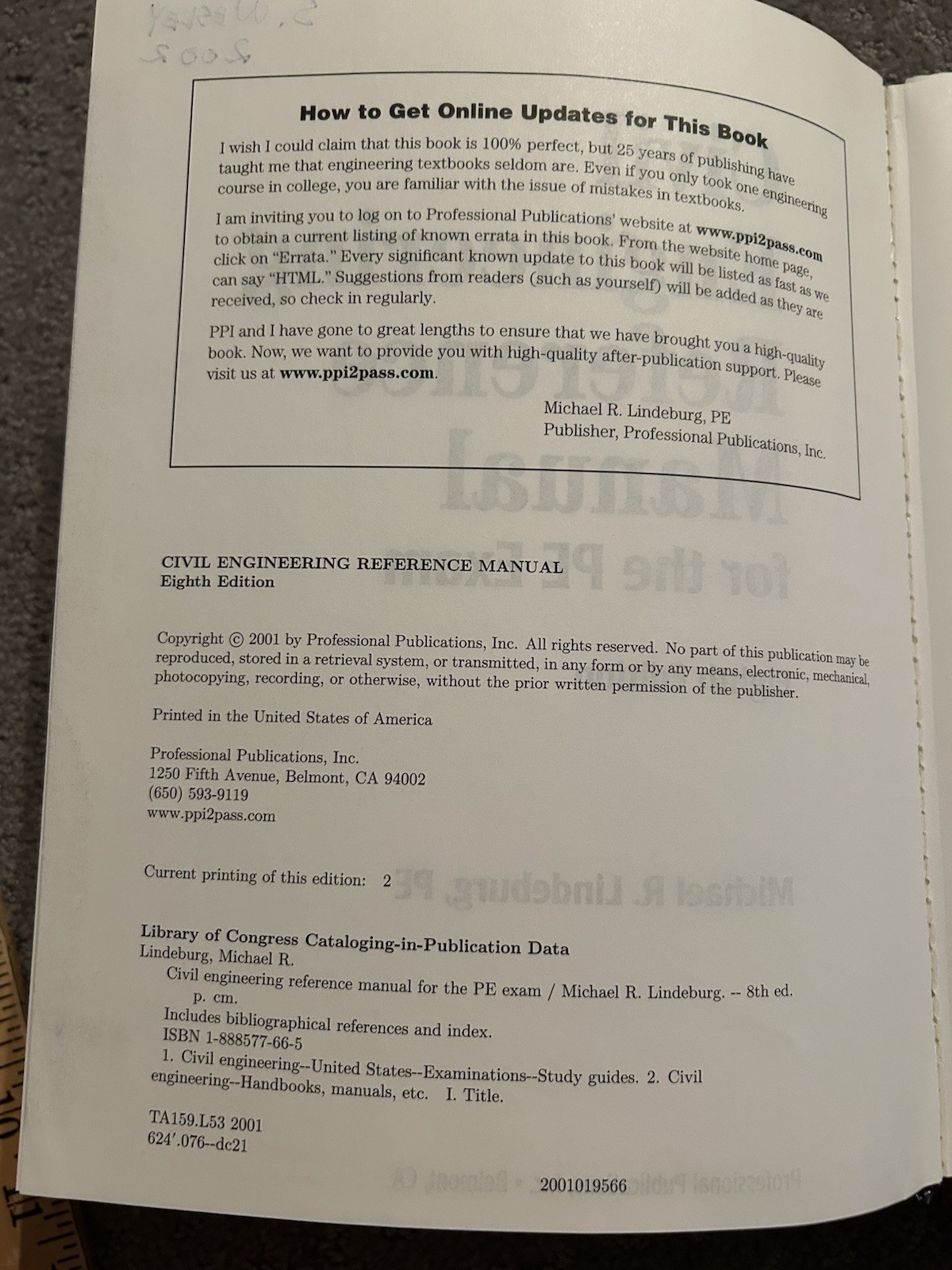 Civil Engineering Reference Manual for the PE Exam by Michael R. Lindeburg…