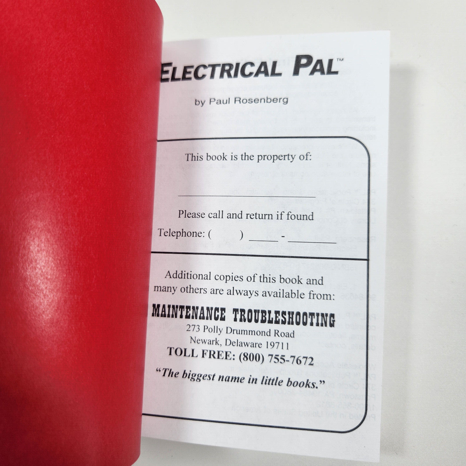Electrical Pal Electricians Pocket Reference Guide Paul Rosenberg Special Ed