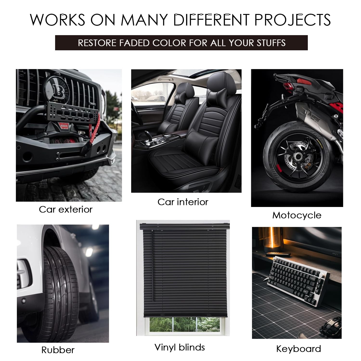 Black Trim Restorer, Plastic Restorer for Cars Restore Faded Bumpers, Plasti…