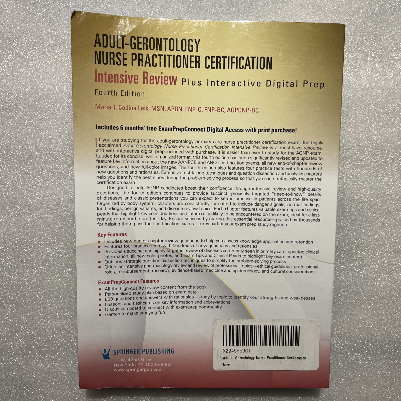 Adult-Gerontology Nurse Practitioner Certification Intensive Review, 4th Edition