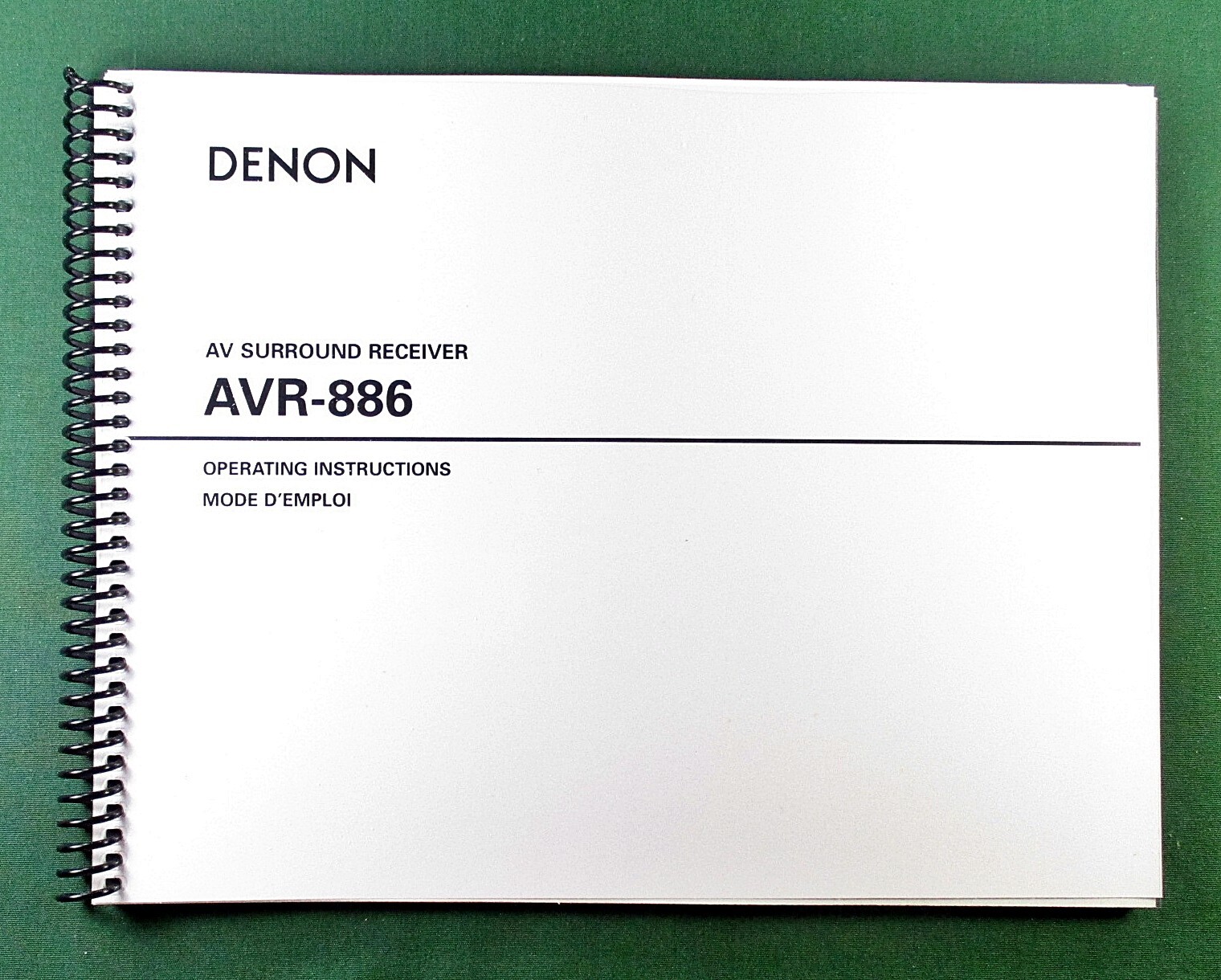 Denon AVR-886 Instruction Manual: 70 Pages & Protective Covers!
