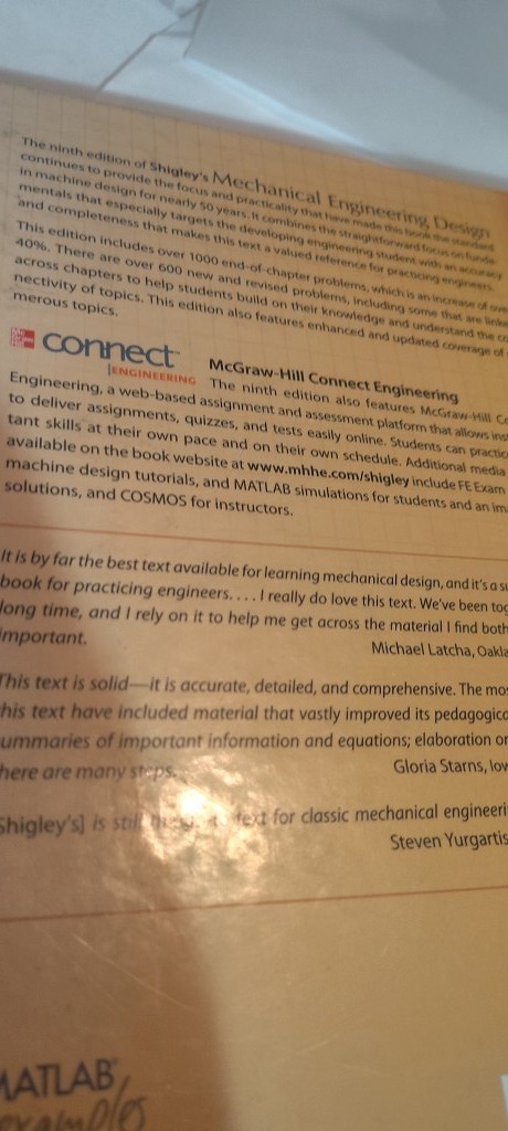 Shigley’s Mechanical Engineering Design 9th ed. book