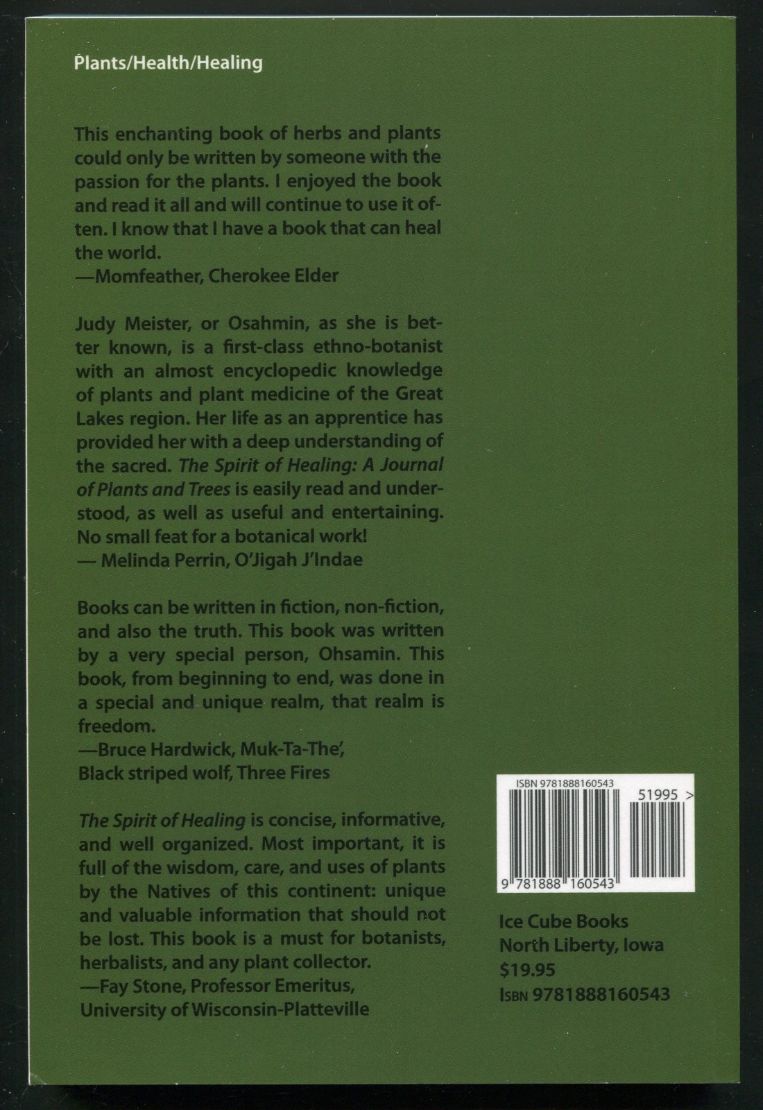 The Spirit of Healing A Journal of Plants and Trees by Judith Meister Osahmin