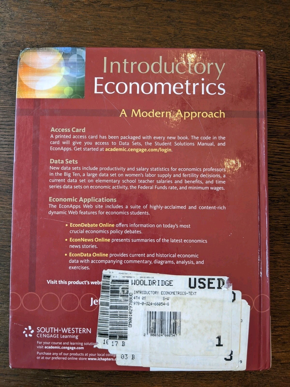 Introductory Econometrics 4th Edition by Jeffrey M. Wooldridge Hardcover 2008