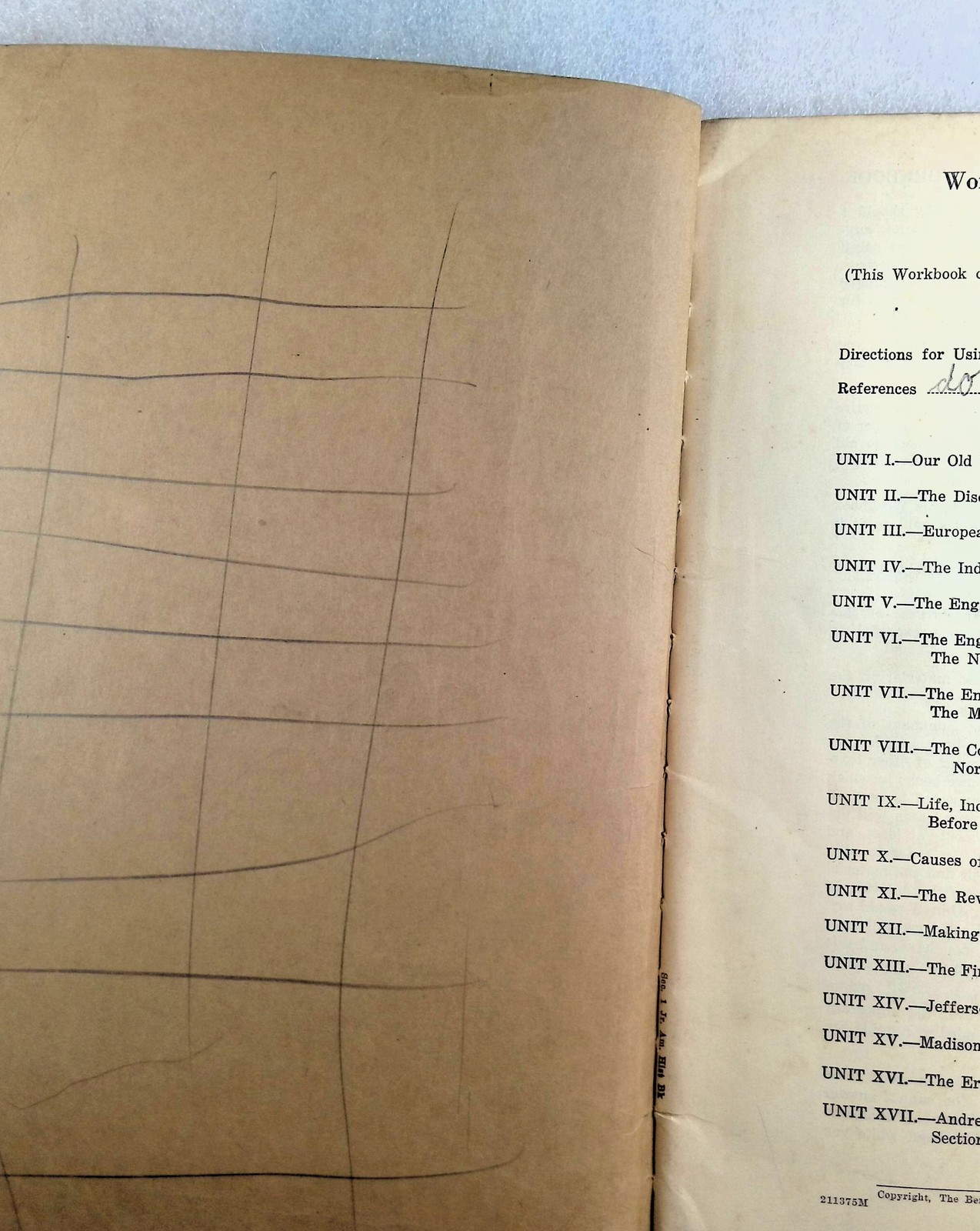 Vintage A Workbook in American History Junior High School Book One 20th Century