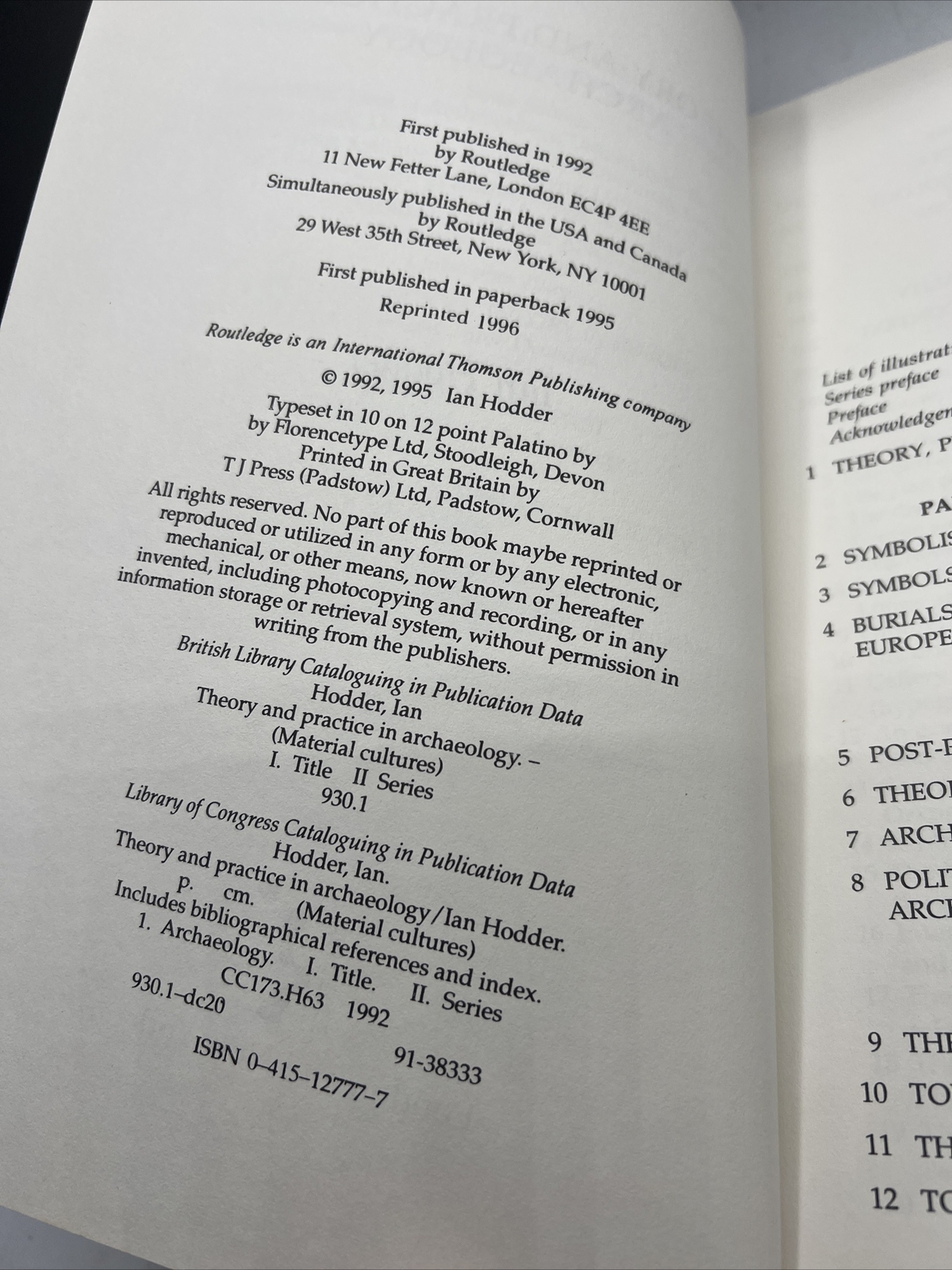 Theory and Practice in Archaeology (Material Cultures),Ian Hodder
