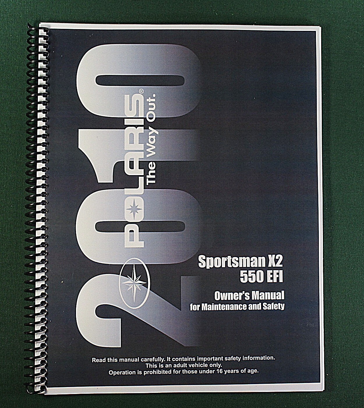 2010 Polaris Sportsman X2 550 EFI ATV Owner’s Manual: 129 Pages & Clear Covers!