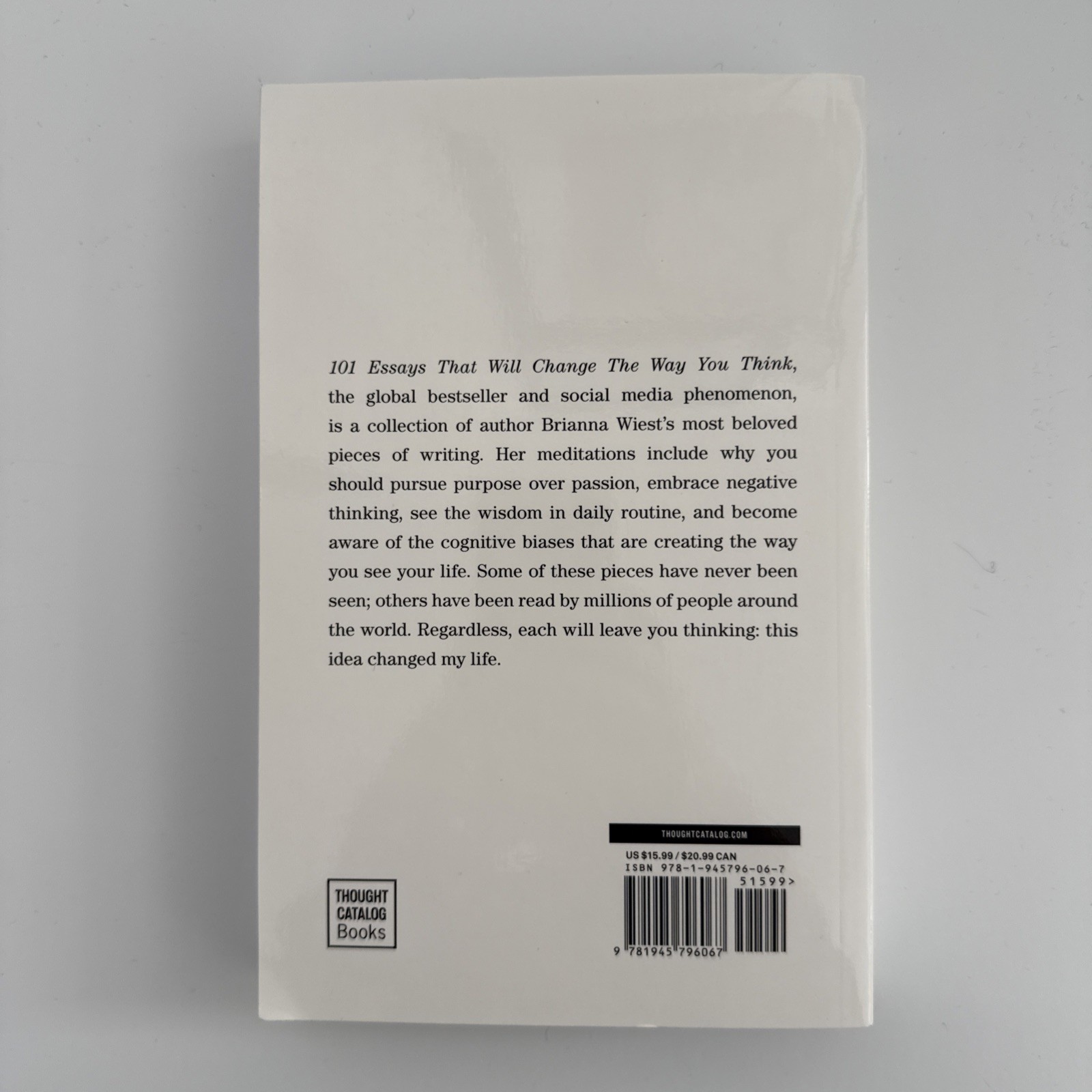 101 Essays That Will Change the Way You Think by Brianna Wiest (2016, Trade…