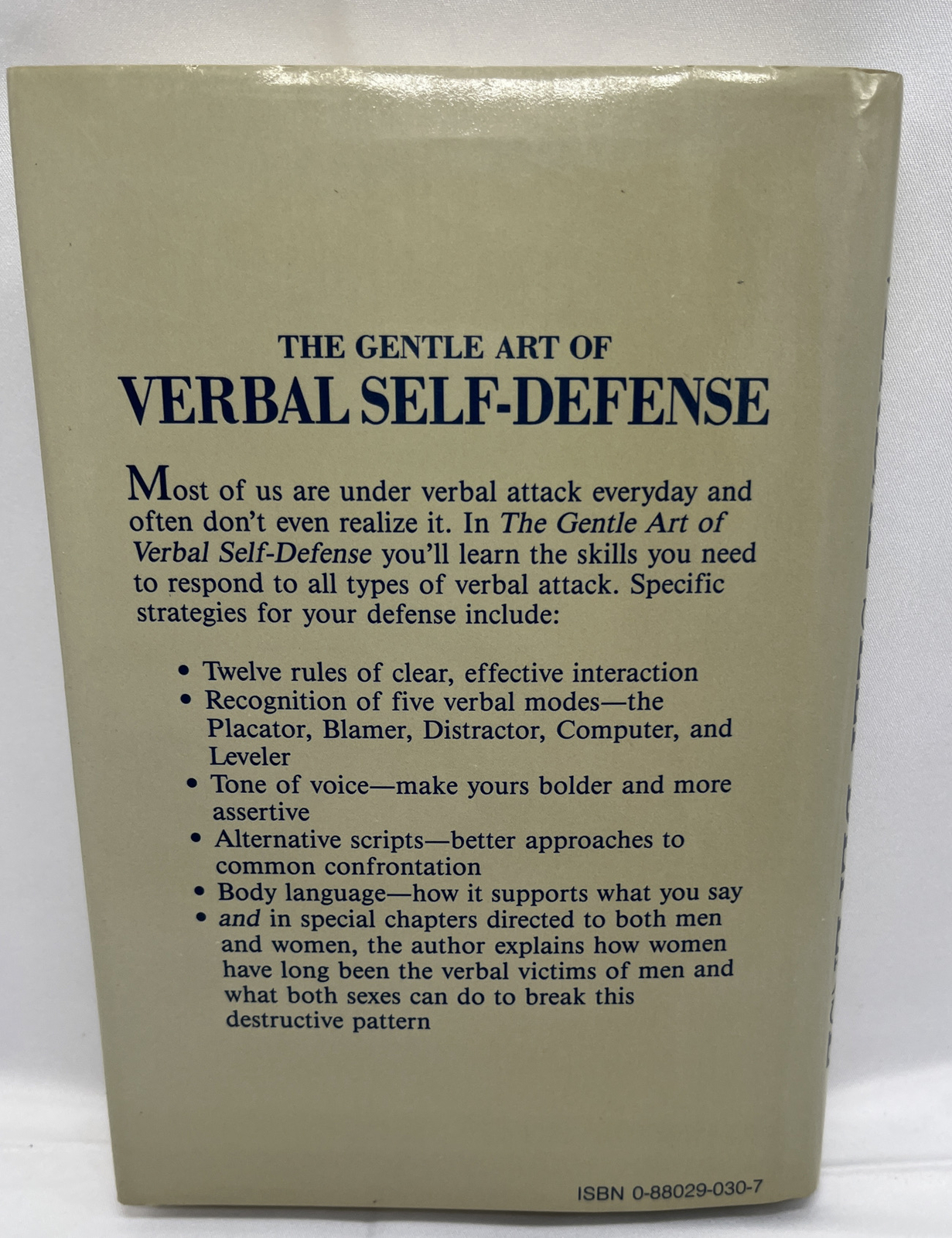 The Gentle Art of Verbal Self-Defense Hardcover Suzette Haden Elgin 1980 VG HB