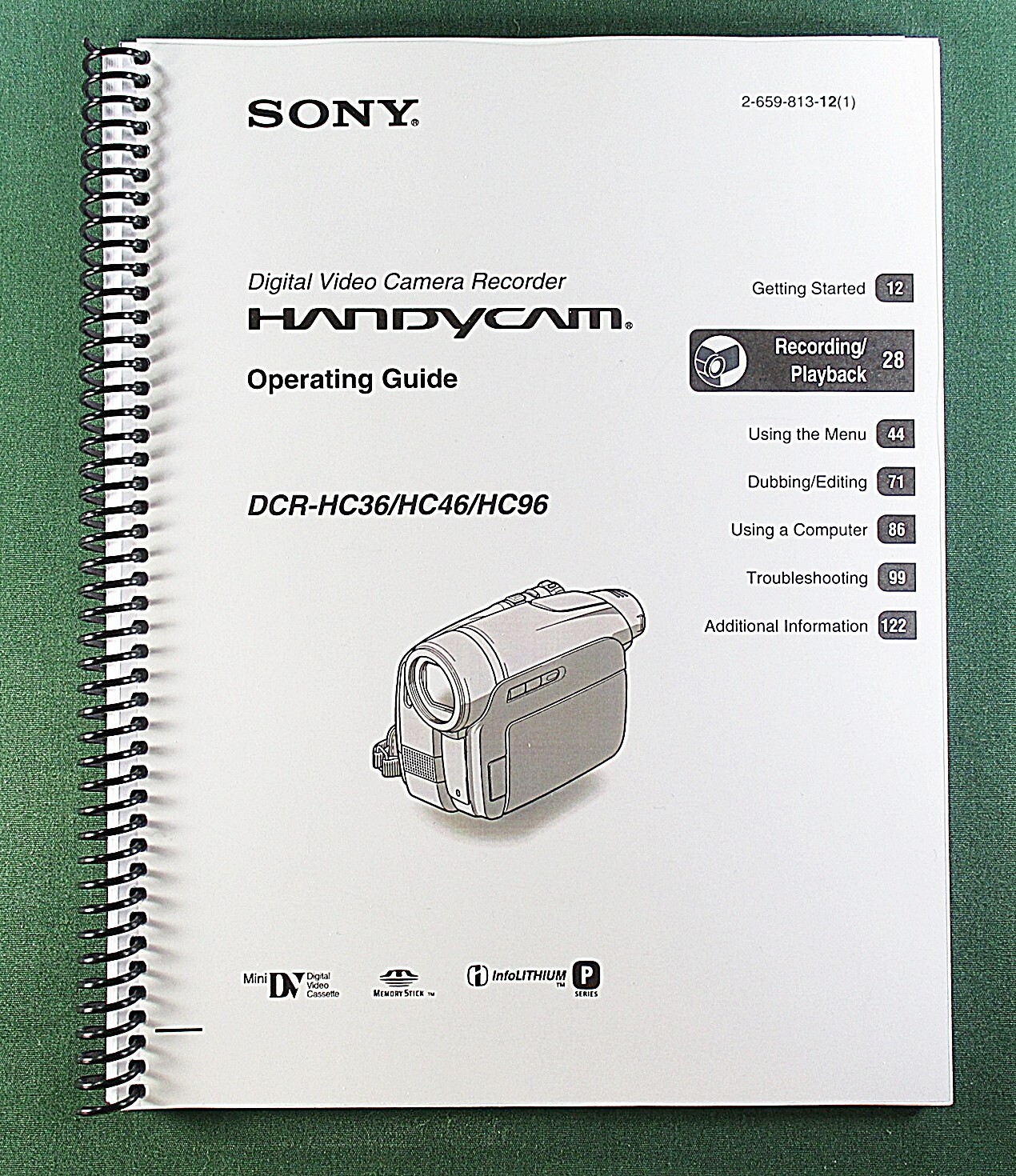 Sony DCR-HC46/HC56/HC96 Instruction Manual: 140 Pages & Protective Covers!