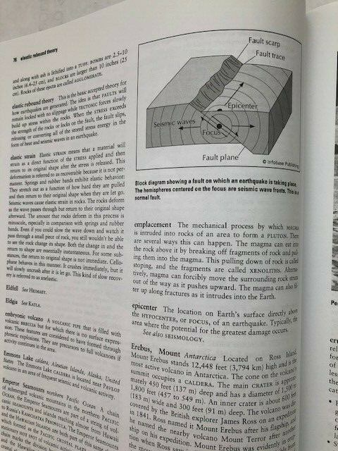 Encyclopedia of Earthquakes and Volcanoes by Gates & Ritchie, 346 pages clean