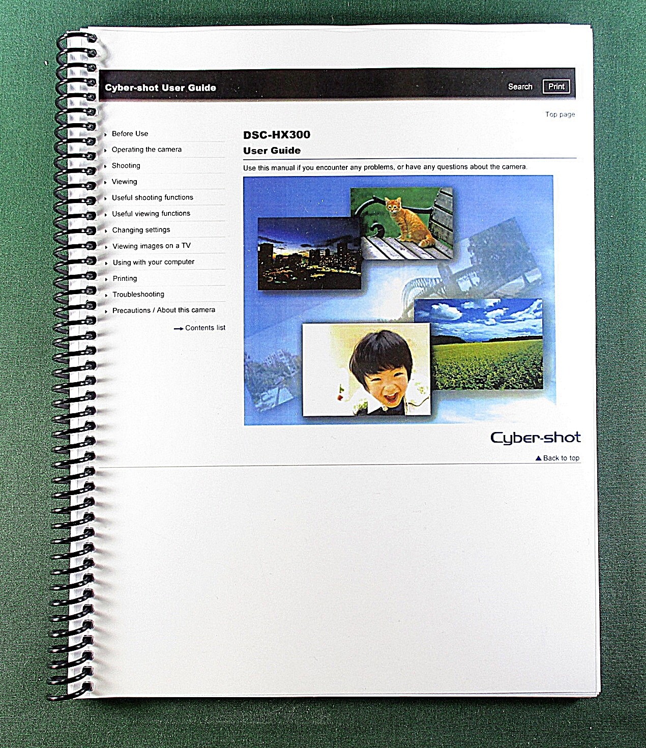 Sony DSC-HX300 Instruction Manual: Full Color 252 Pages & Protective Covers!