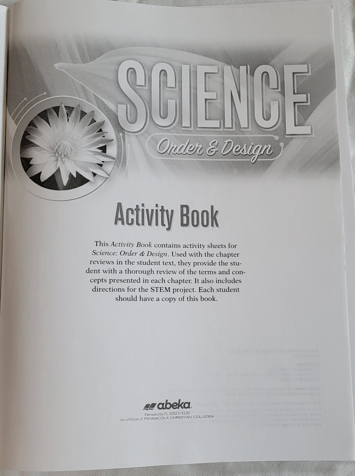 Abeka Grade 7 Science Order & Design, 2nd Edition (Current), Complete Set,