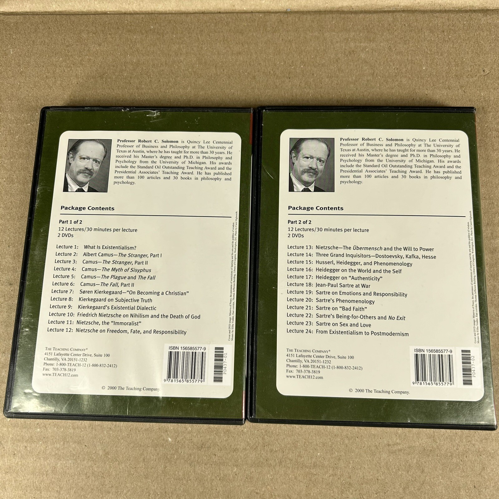 No Excuses: Existentialism and the Meaning of Life by Robert Solomon DVD 4 Disks