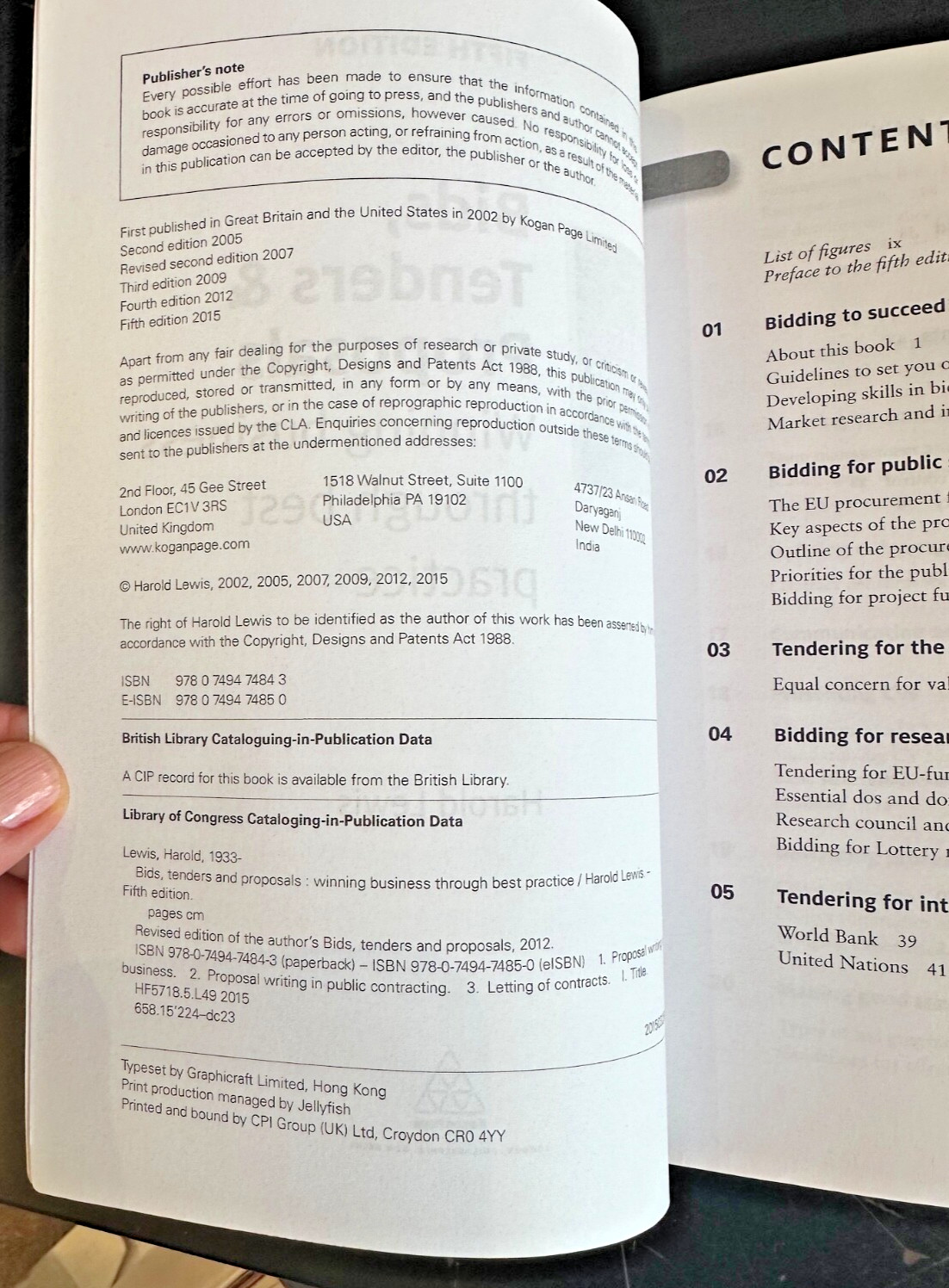 Bids, Tenders, & Proposals 5th Ed by Harold Lewis 2015 SC Kogan Page