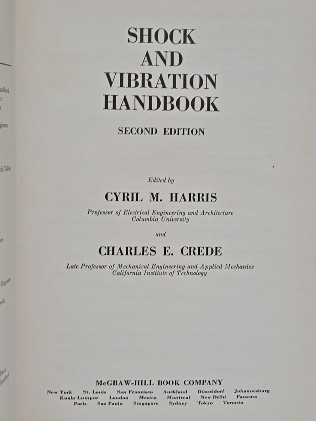 Shock and Vibration Handbook Harris & Crede 2nd Edition 1976 Engineering HC