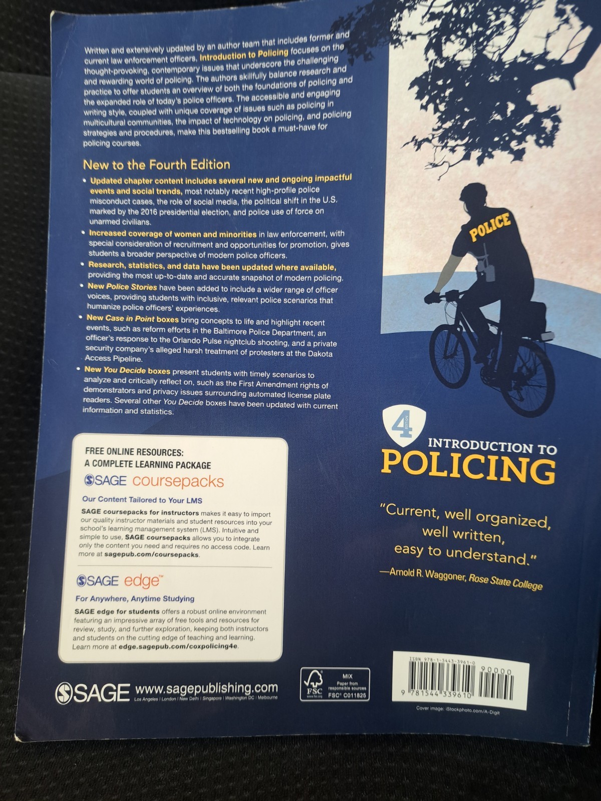 Introduction to Policing by Steven M Cox 4th Edition Criminology