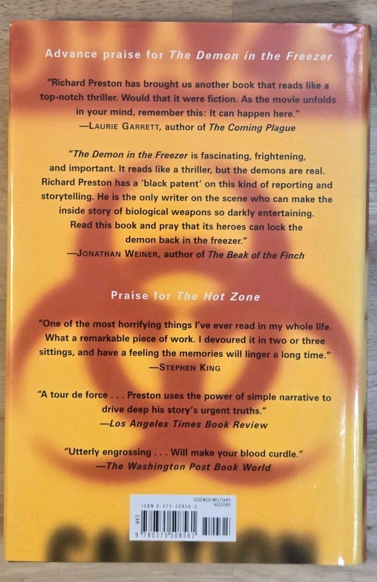 The Demon in the Freezer by Richard Preston (Hardcover, 2002) 1st Edition -…