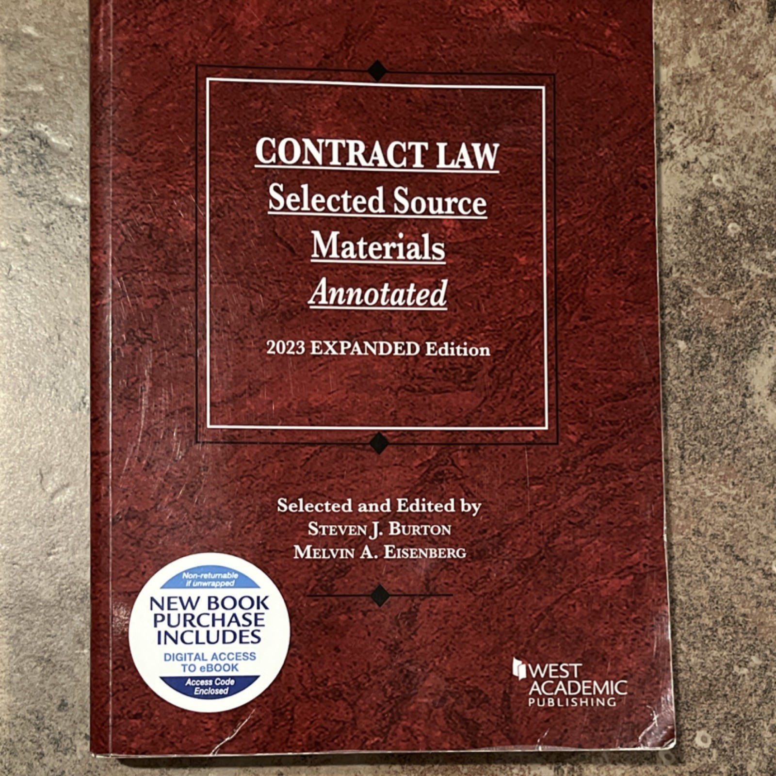 West Academic Contract Law Selected Source Materials Burton Eisenberg 2023 PB